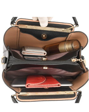Bolsa Média Feminina de Couro Belle Éclat