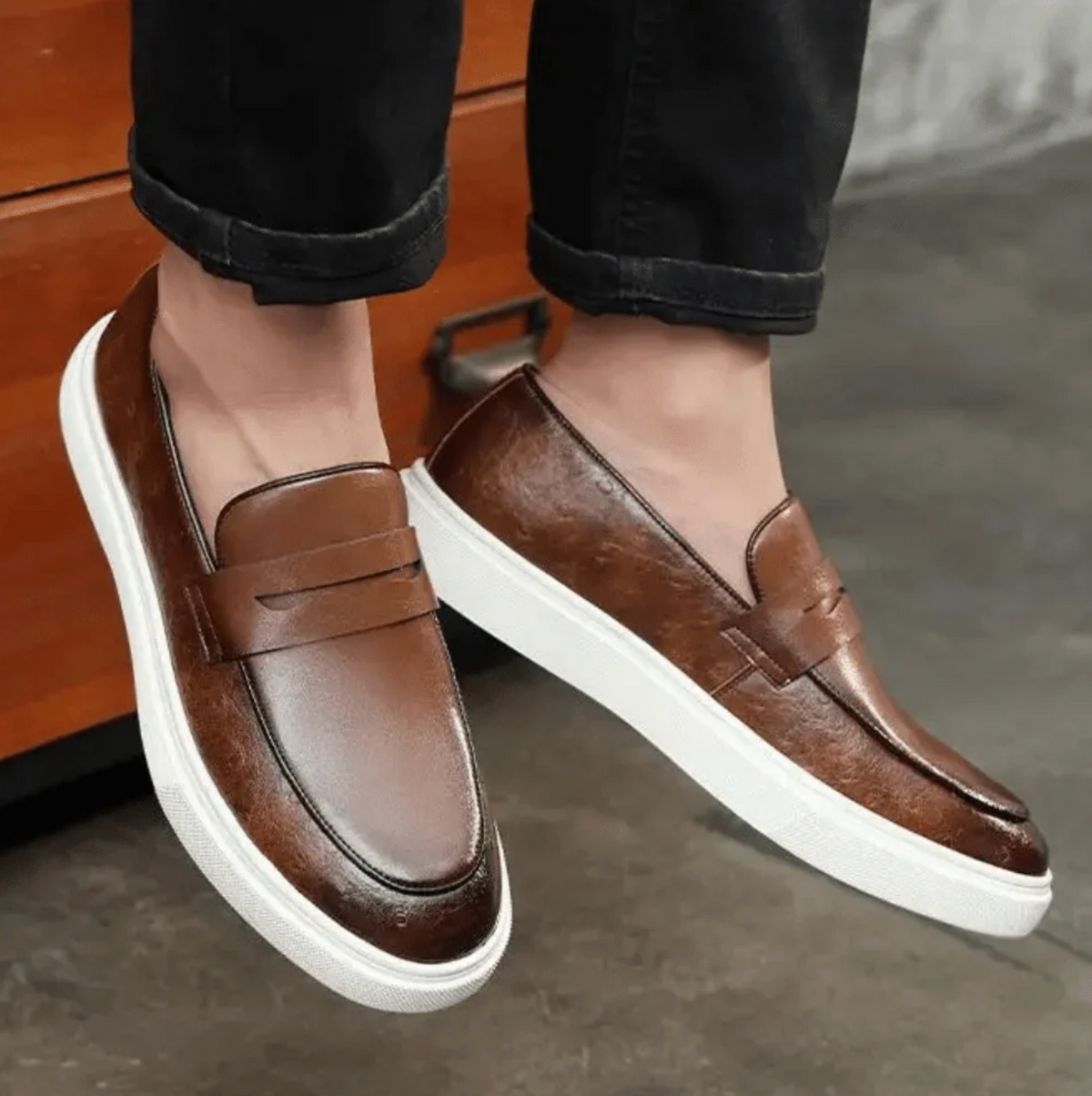 Mocassim Slip On Masculino de Couro